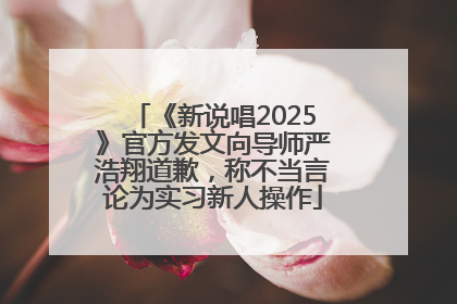 《新说唱2025》官方发文向导师严浩翔道歉，称不当言论为实习新人操作