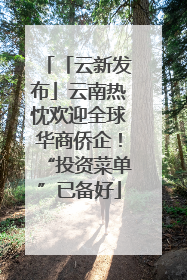 「云新发布」云南热忱欢迎全球华商侨企！“投资菜单”已备好