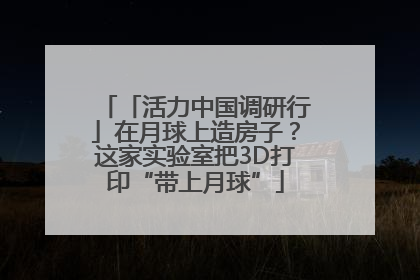 「活力中国调研行」在月球上造房子？这家实验室把3D打印“带上月球”