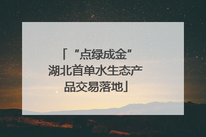 “点绿成金” 湖北首单水生态产品交易落地
