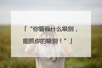 “你管我什么级别，能抓你的级别！”