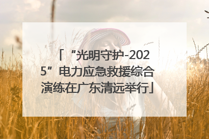 “光明守护-2025”电力应急救援综合演练在广东清远举行