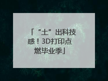 “土”出科技感！3D打印点燃毕业季