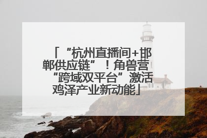 “杭州直播间+邯郸供应链”！角兽营“跨域双平台”激活鸡泽产业新动能