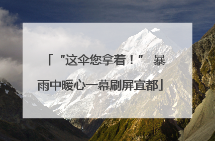 “这伞您拿着！” 暴雨中暖心一幕刷屏宜都