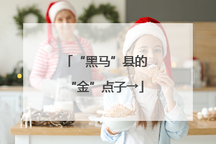 “黑马”县的“金”点子→