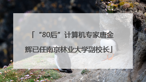 “80后”计算机专家唐金辉已任南京林业大学副校长