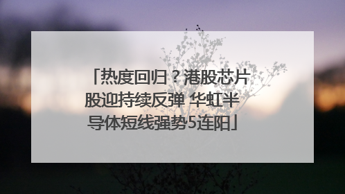 热度回归？港股芯片股迎持续反弹 华虹半导体短线强势5连阳