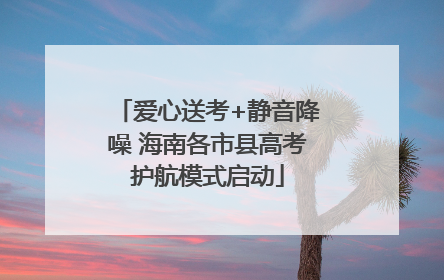 爱心送考+静音降噪 海南各市县高考护航模式启动