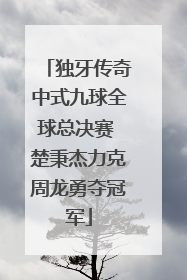 独牙传奇中式九球全球总决赛 楚秉杰力克周龙勇夺冠军