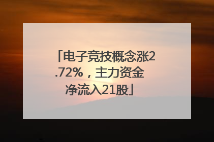 电子竞技概念涨2.72%，主力资金净流入21股