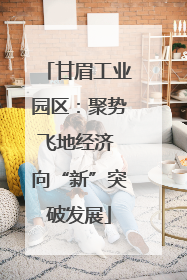 甘眉工业园区：聚势飞地经济 向“新”突破发展