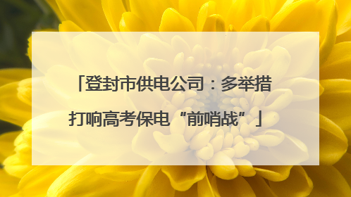 登封市供电公司：多举措打响高考保电“前哨战”