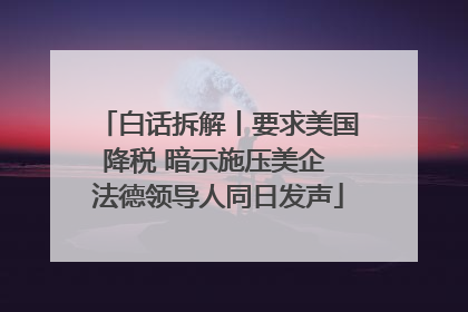 白话拆解丨要求美国降税 暗示施压美企 法德领导人同日发声