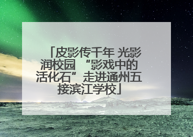 皮影传千年 光影润校园 “影戏中的活化石”走进通州五接滨江学校