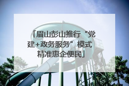 眉山彭山推行“党建+政务服务”模式 精准惠企便民
