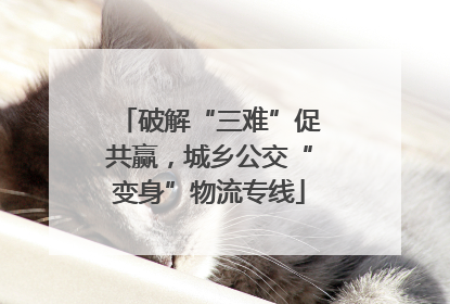 破解“三难”促共赢，城乡公交“变身”物流专线