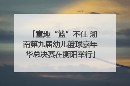 童趣“篮”不住 湖南第九届幼儿篮球嘉年华总决赛在衡阳举行