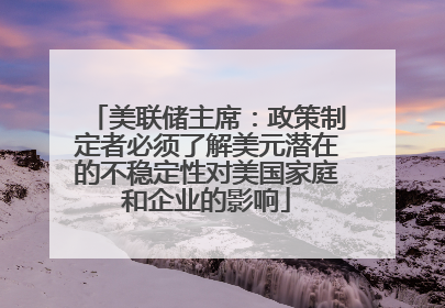 美联储主席：政策制定者必须了解美元潜在的不稳定性对美国家庭和企业的影响