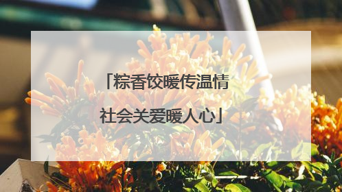 粽香饺暖传温情 社会关爱暖人心
