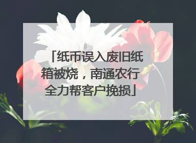 纸币误入废旧纸箱被烧，南通农行全力帮客户挽损
