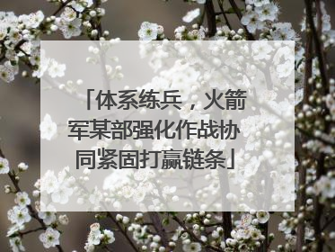 体系练兵，火箭军某部强化作战协同紧固打赢链条