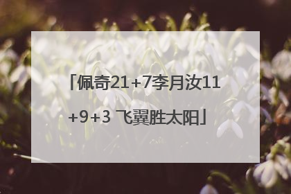 佩奇21+7李月汝11+9+3 飞翼胜太阳
