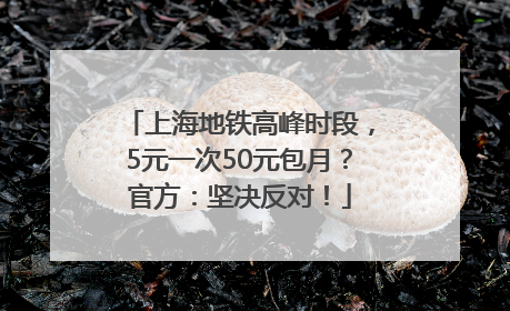 上海地铁高峰时段，5元一次50元包月？官方：坚决反对！