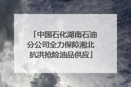 中国石化湖南石油分公司全力保障湘北抗洪抢险油品供应
