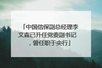中国信保副总经理李文森已升任党委副书记，曾任职于央行
