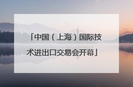 中国（上海）国际技术进出口交易会开幕