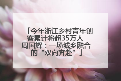 今年浙江乡村青年创客累计将超35万人 周国辉：一场城乡融合的“双向奔赴”
