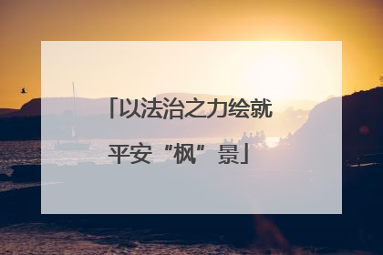 以法治之力绘就平安“枫”景