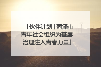 伙伴计划│菏泽市青年社会组织为基层治理注入青春力量