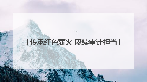 传承红色薪火 赓续审计担当