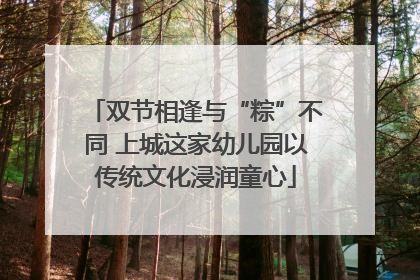 双节相逢与“粽”不同 上城这家幼儿园以传统文化浸润童心
