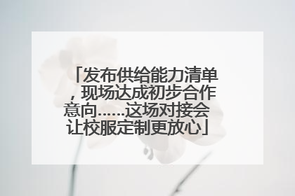 发布供给能力清单，现场达成初步合作意向……这场对接会让校服定制更放心