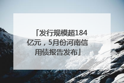 发行规模超184亿元，5月份河南信用债报告发布