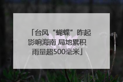 台风“蝴蝶”昨起影响海南 局地累积雨量超500毫米