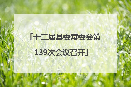 十三届县委常委会第139次会议召开