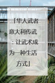华人武者意大利传武：让武术成为一种生活方式