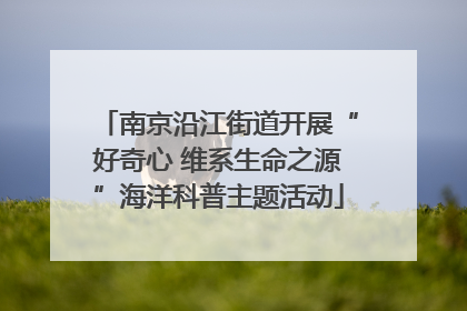 南京沿江街道开展“好奇心 维系生命之源”海洋科普主题活动