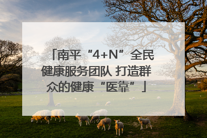 南平“4+N”全民健康服务团队 打造群众的健康“医靠”