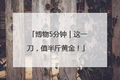博物5分钟｜这一刀，值半斤黄金！