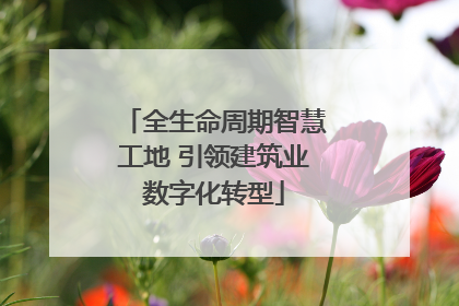 全生命周期智慧工地 引领建筑业数字化转型