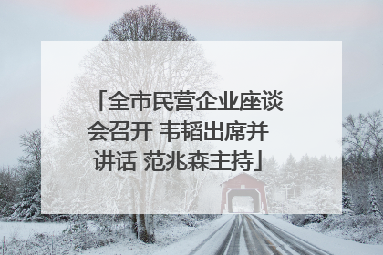 全市民营企业座谈会召开 韦韬出席并讲话 范兆森主持