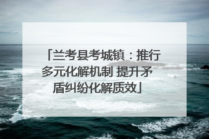 兰考县考城镇：推行多元化解机制 提升矛盾纠纷化解质效