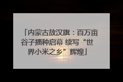 内蒙古敖汉旗：百万亩谷子播种启幕 续写“世界小米之乡”辉煌