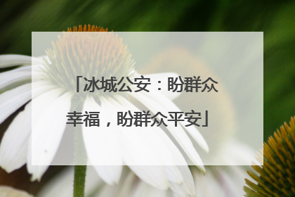 冰城公安：盼群众幸福，盼群众平安