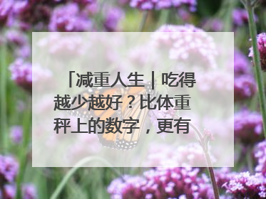减重人生｜吃得越少越好？比体重秤上的数字，更有意义的是什么？